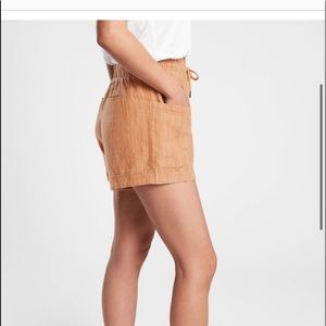 Athleta Cabo Sienna Beige orange linen 4”short